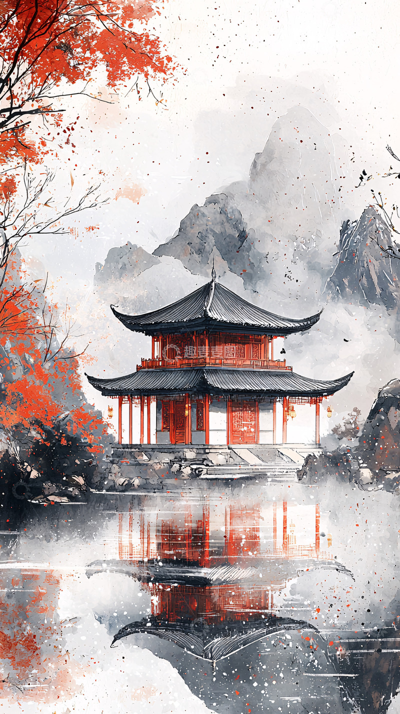 高清大图下载【趣麦麦图】水墨山水画47