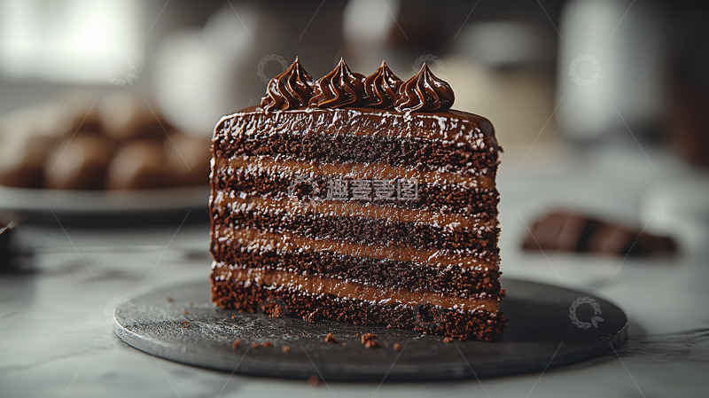 高清大图下载【趣麦麦图】美味巧克力蛋糕切片
