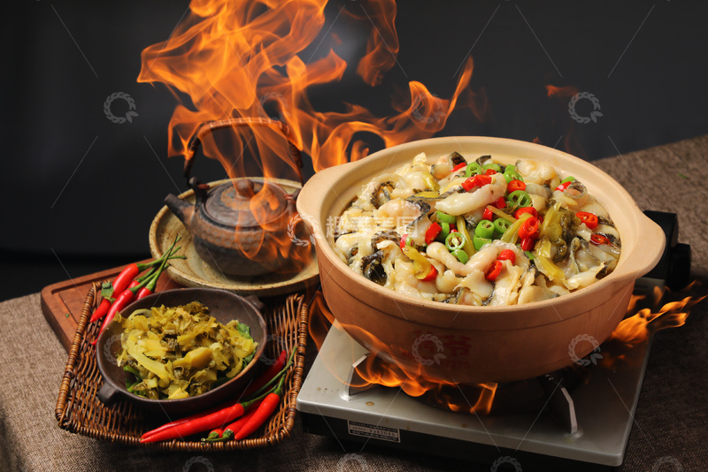 高清大图下载【趣麦麦图】泡泡麻辣鱼煲1