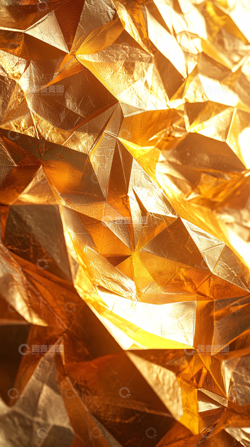 高清大图下载【趣麦麦图】金色褶皱的金属质感