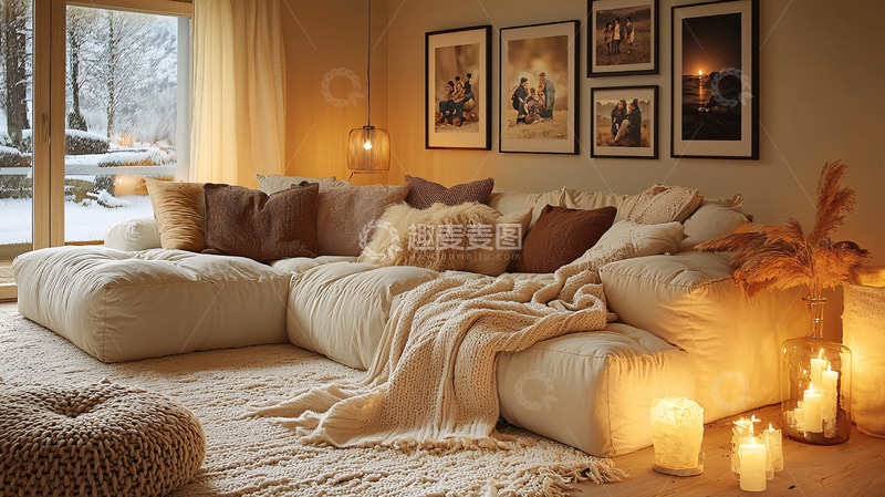 高清大图下载【趣麦麦图】米色舒适客厅