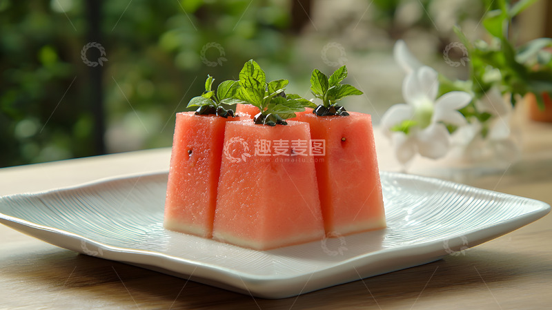 高清大图下载【趣麦麦图】餐厅果盘西瓜