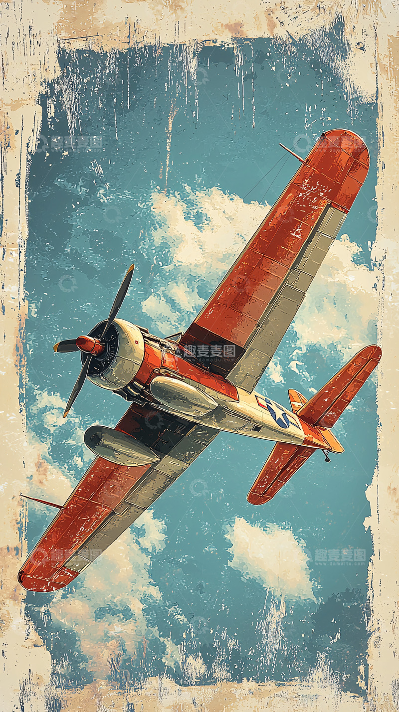高清大图下载【趣麦麦图】-复古飞机