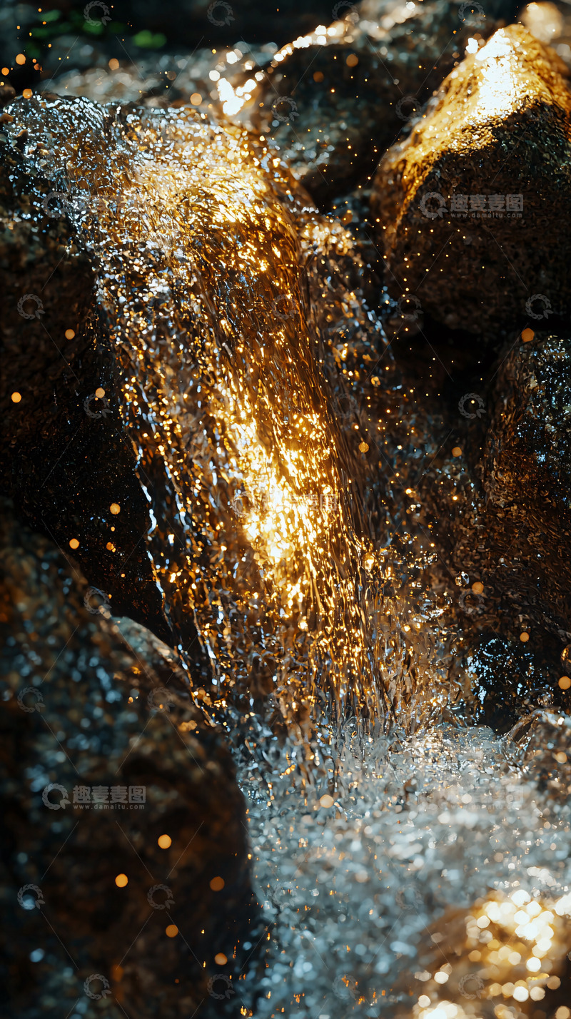 高清大图下载【趣麦麦图】阳光照射下的溪流