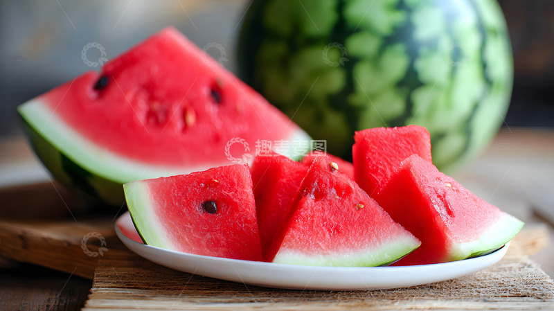 高清大图下载【趣麦麦图】切成小块的西瓜