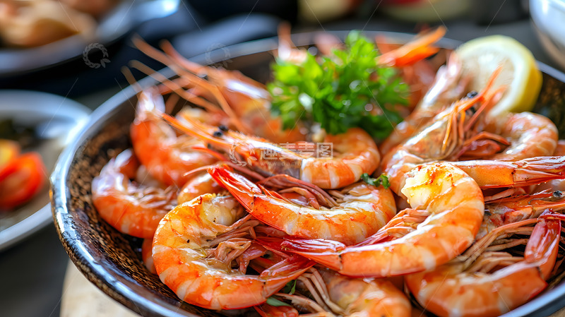 高清大图下载【趣麦麦图】特写海鲜大虾图片