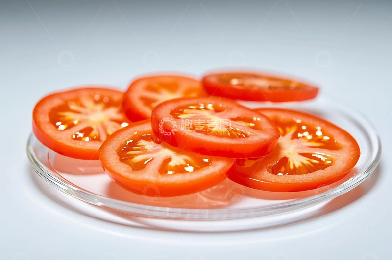 高清大图下载【趣麦麦图】新鲜西红柿片圆形切片摄影图3