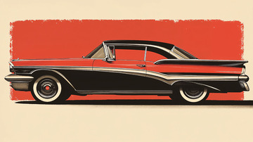 复古美式硬顶轿车侧视图