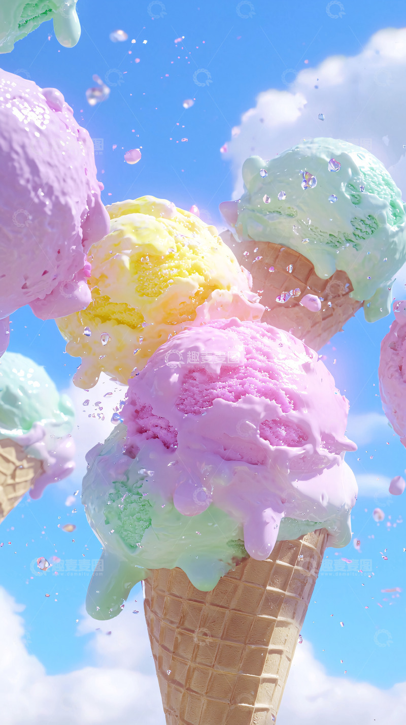 高清大图下载【趣麦麦图】清新冰淇淋圣代