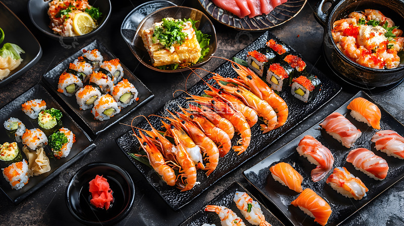 高清大图下载【趣麦麦图】烧烤美食海鲜大虾