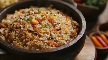 特写美味石锅饭1