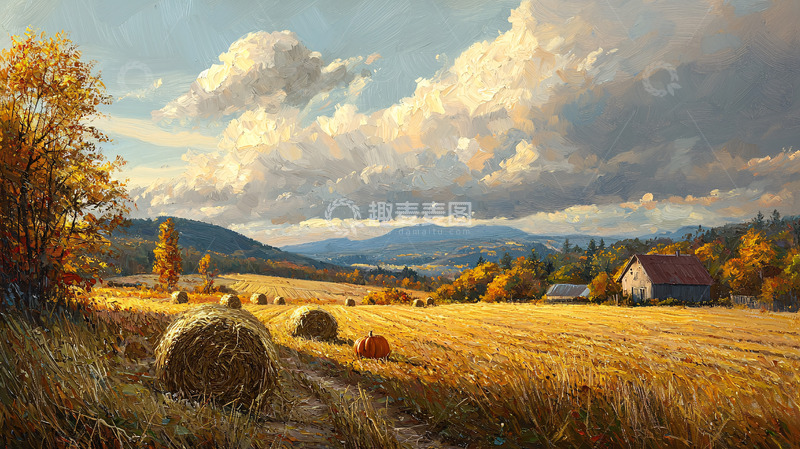 高清大图下载【趣麦麦图】秋日田园风光9