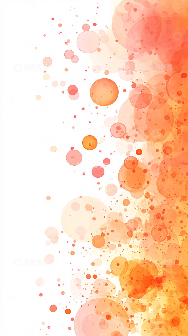 高清大图下载【趣麦麦图】橙色水彩圆圈背景