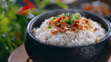 特写镜头石锅饭