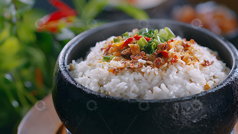高清大图下载【趣麦麦图】特写镜头石锅饭
