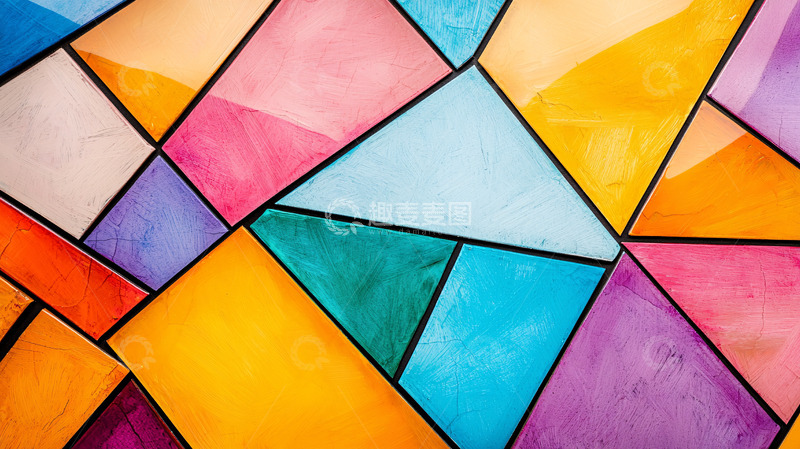 高清大图下载【趣麦麦图】彩色几何抽象图案