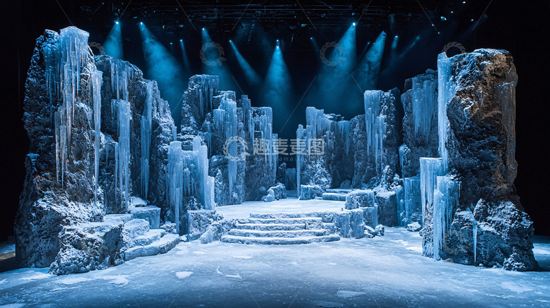 高清大图下载【趣麦麦图】冰雪舞台背景