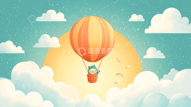 高清大图下载【趣麦麦图】卡通热气球