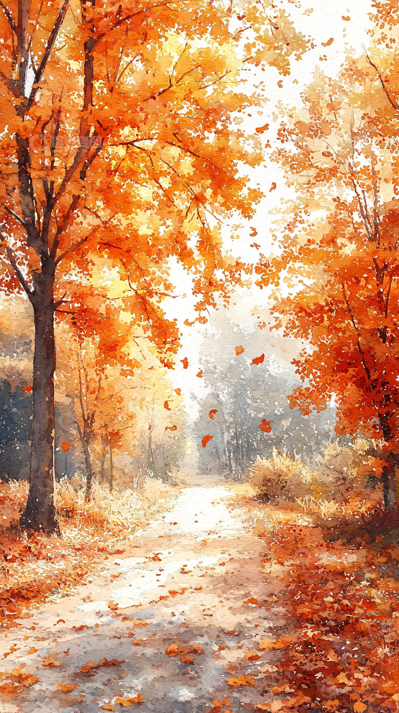 高清大图下载【趣麦麦图】秋季树林小路