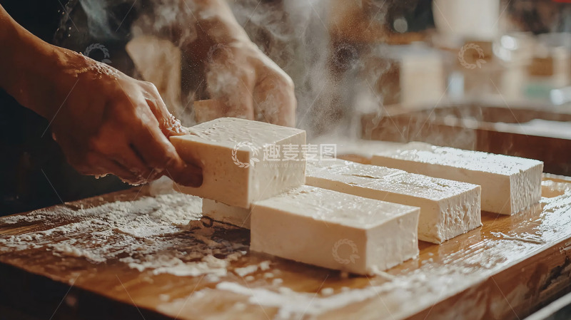 高清大图下载【趣麦麦图】手工豆腐制作