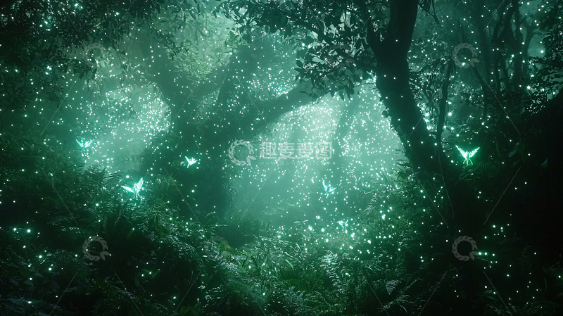 高清大图下载【趣麦麦图】梦幻萤火森林