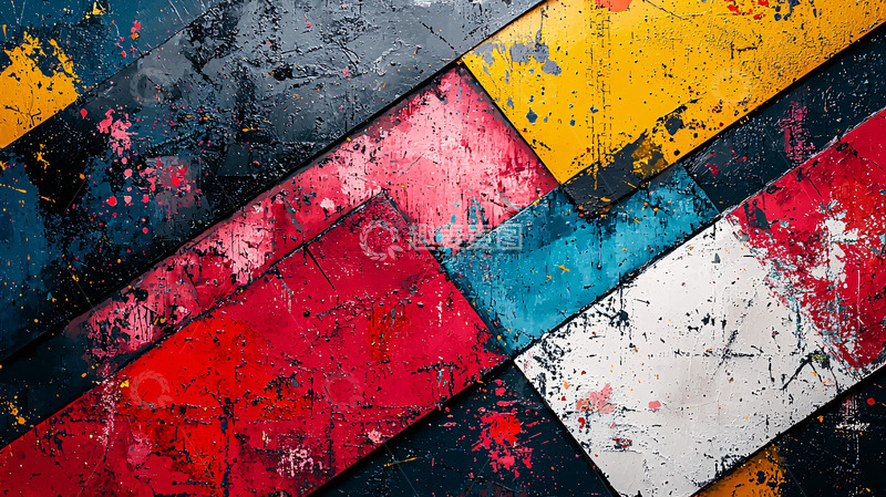 高清大图下载【趣麦麦图】彩色拼接木板背景