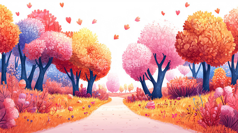 高清大图下载【趣麦麦图】彩色梦幻森林