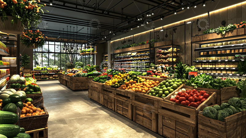 高清大图下载【趣麦麦图】高端超市水果蔬菜陈列