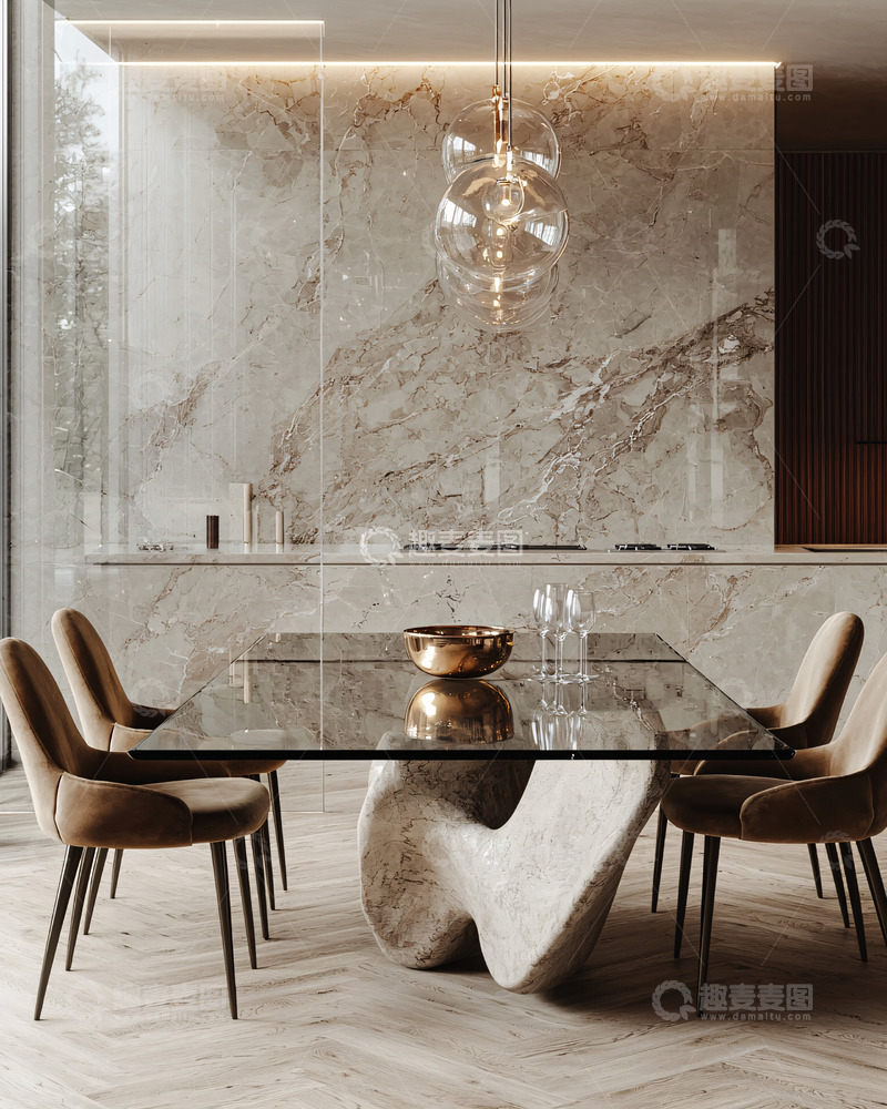 高清大图下载【趣麦麦图】现代轻奢餐厅设计