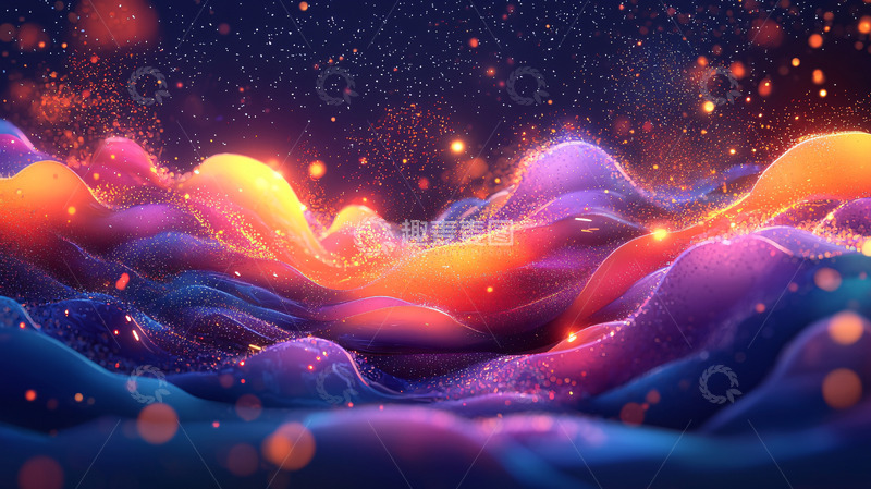 高清大图下载【趣麦麦图】梦幻多彩山峦