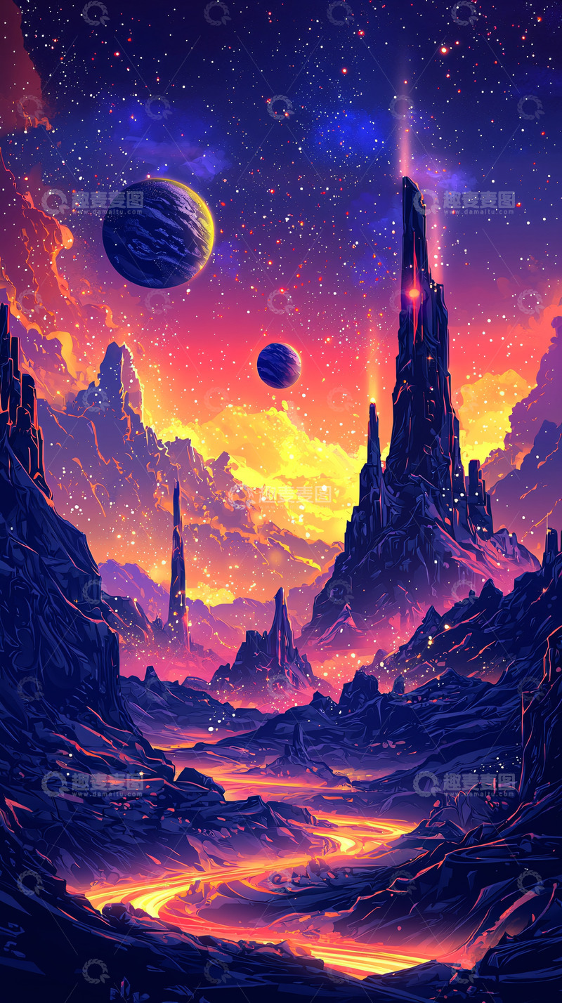 高清大图下载【趣麦麦图】奇幻星球