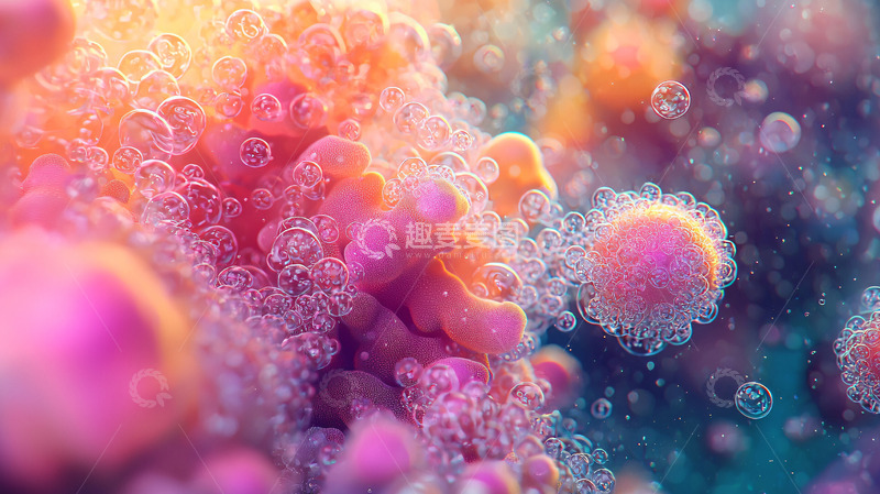 高清大图下载【趣麦麦图】彩色泡泡抽象背景