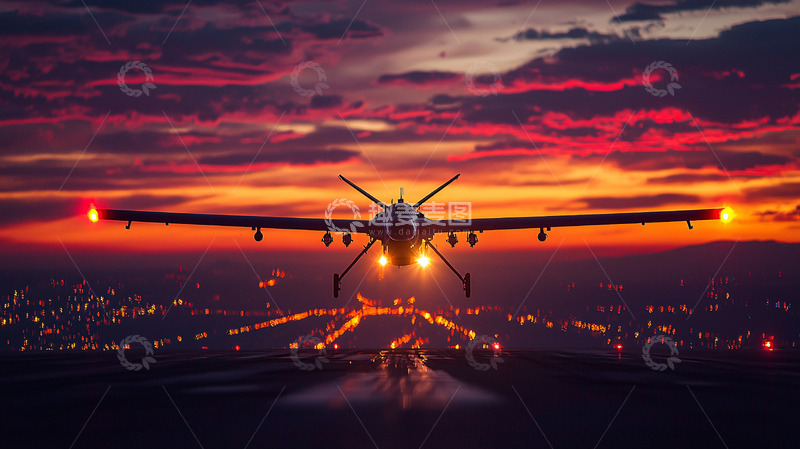 高清大图下载【趣麦麦图】无人机夜间飞行