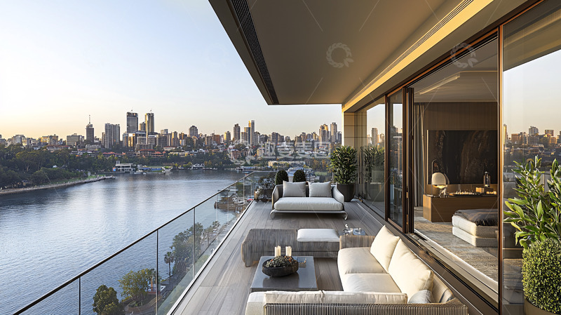 高清大图下载【趣麦麦图】豪华公寓阳台城市景观