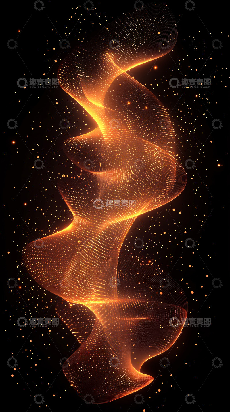 高清大图下载【趣麦麦图】金色流动的光线轨迹