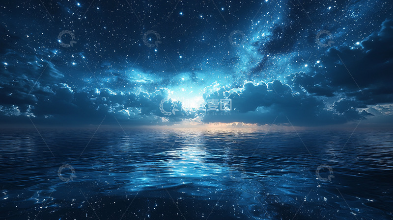 高清大图下载【趣麦麦图】星空大海夜景