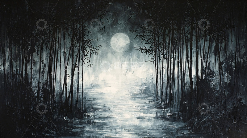 高清大图下载【趣麦麦图】月光森林小路