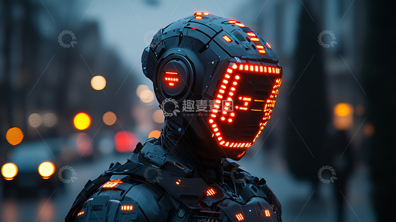 高清大图下载【趣麦麦图】未来都市机器人