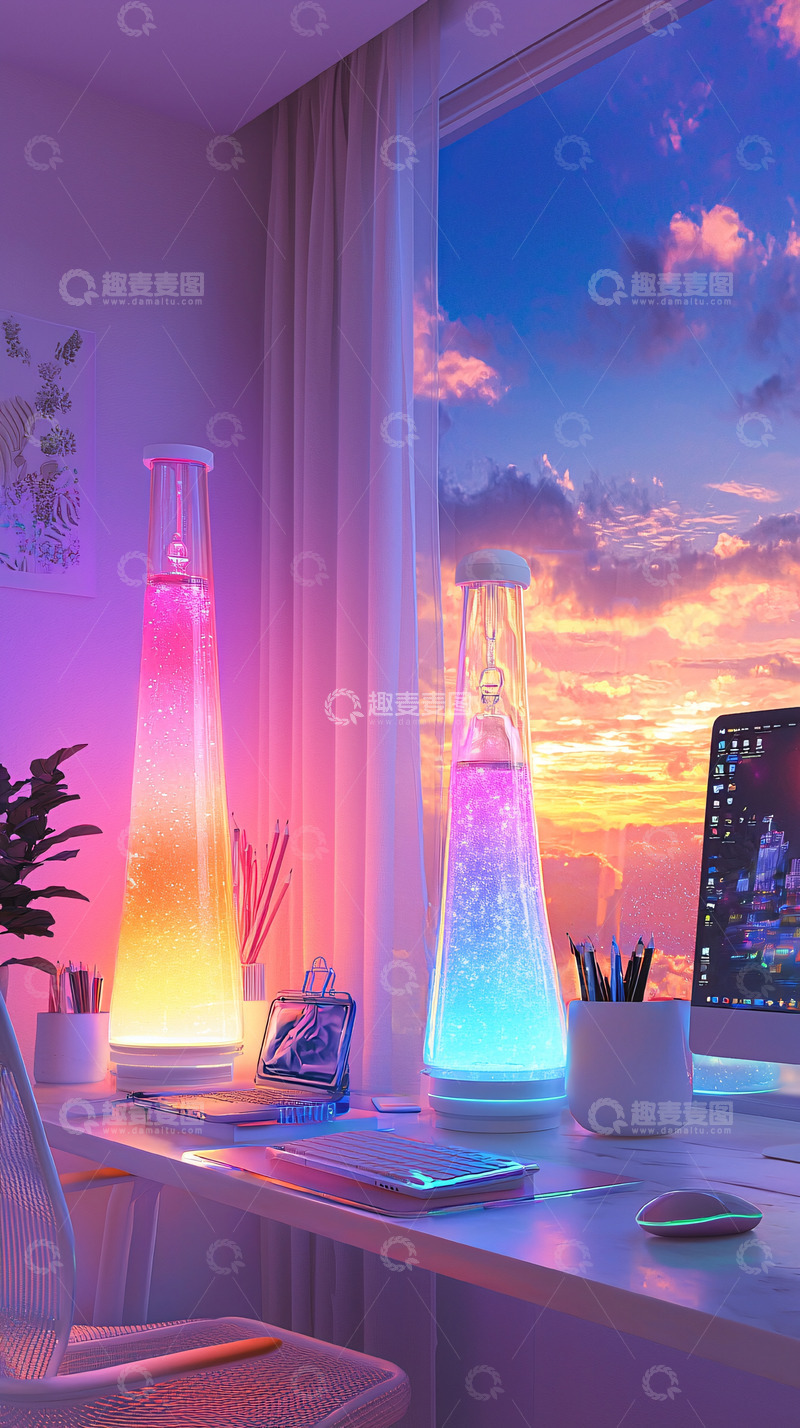 高清大图下载【趣麦麦图】氛围感台灯