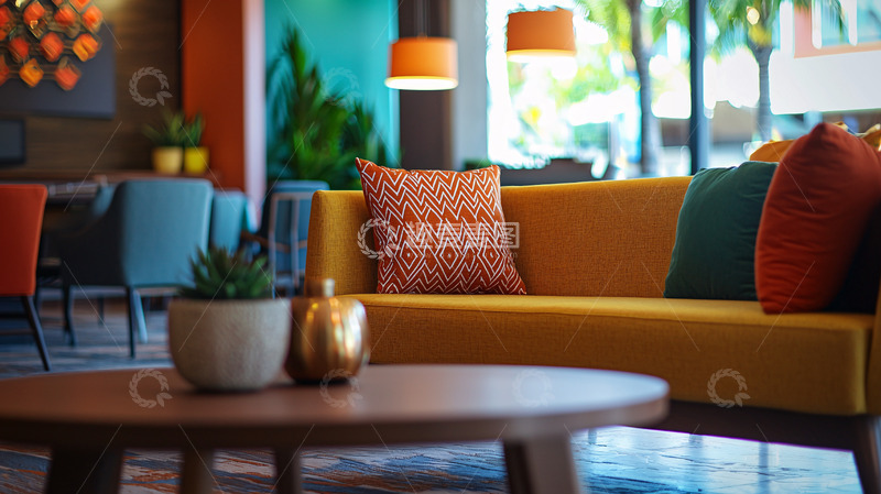 高清大图下载【趣麦麦图】黄绿色沙发