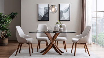 现代简约玻璃餐桌