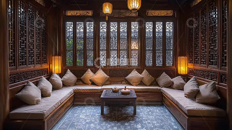 高清大图下载【趣麦麦图】中式风格房间