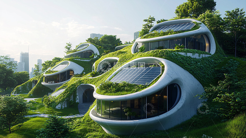 高清大图下载【趣麦麦图】未来主义绿色生态建筑