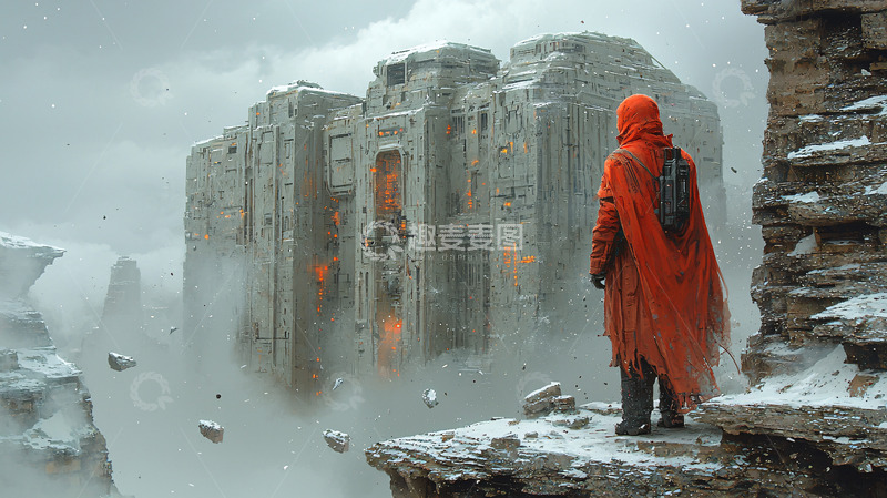 高清大图下载【趣麦麦图】荒凉雪地古建筑