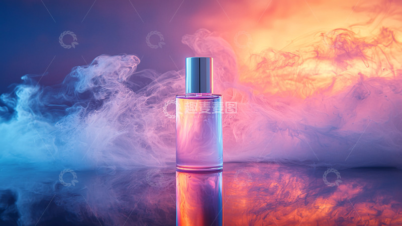 高清大图下载【趣麦麦图】香水瓶和彩色烟雾