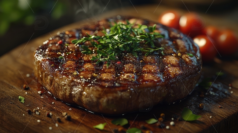 高清大图下载【趣麦麦图】高清摄影西餐烤肉牛排特写1