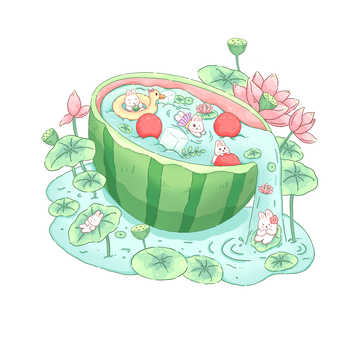夏日西瓜泳池
