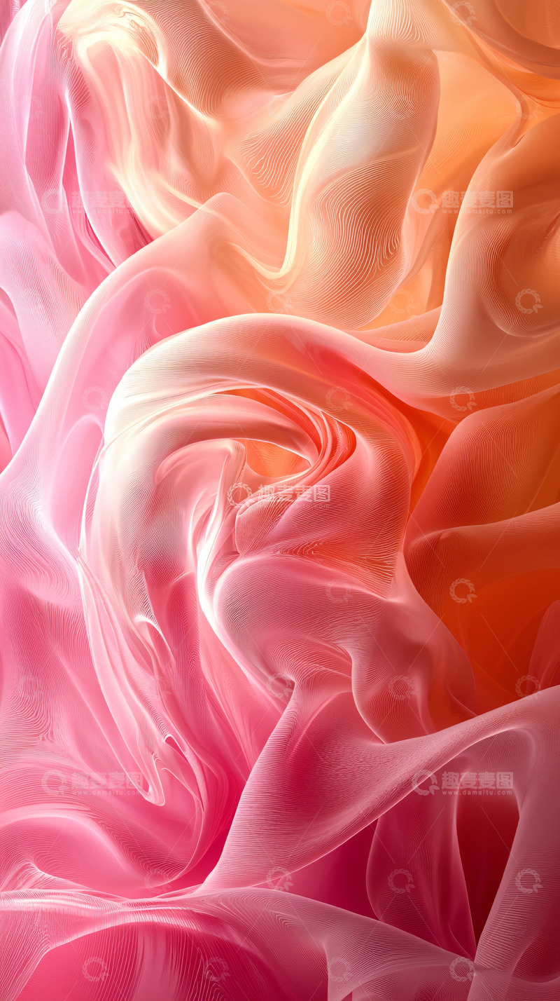 高清大图下载【趣麦麦图】粉色渐变色绸缎质感