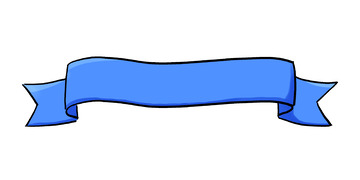 手绘蓝色可爱横幅边框