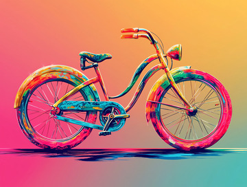 彩色复古自行车